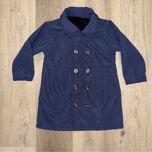 Girls Navy Fleece Lined Peacoat Jacket Double Breasted Coat Size 4Y